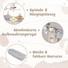 5 in 1 Beistellbett klappbar Reisebett mit Matratze 2 Ebene Babybett mit Rollen Beige Bild 4