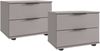 Wimex Nachtkommode Tilburg, einzeln oder im 2er Set, Made in Germany, Nachtschrank mit 2 Schubladen, schwarze Metallgriffe Bild 3
