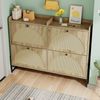 Schuhschrank, Schrank mit 4 Klappen, einstellbarer Schuhkipper für Diele und Flur, MDF, Weiß Bild 3