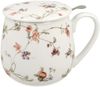 DUO FLORAL Fassbecher 430 ml SAFA mit Teesieb, New Bone China Porzellan Bild 2