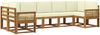 vidaXL Outdoor-Sofagarnitur 7 pcs Natur und Creme Massivholz Akazie 3385516 Bild 2