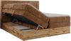 Boxspringbett, Set mit zwei Multipocket-Matratze und Topper, hohe Kopfteil, Eiche Wotan Holzrahmen - WOOD CLASSIC KING - 160 x 200 cm - Orange Cord - H3 Bild 5