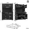 Merax 180cm Küchenschränke, Hochschrank mit App-Steuerung verstellbare Einlegeböden Stauraum mit Arbeitsfläche für Küche Esszimmer, Sideboards mit LED-Beleuchtung, Schwarz Bild 4