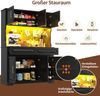 Merax 180cm Küchenschränke, Hochschrank mit App-Steuerung verstellbare Einlegeböden Stauraum mit Arbeitsfläche für Küche Esszimmer, Sideboards mit LED-Beleuchtung, Schwarz Bild 5
