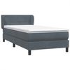 vidaXL Boxspringbett mit Matratze Dunkelgrau 80x210 cm Samt 3317506 Bild 4