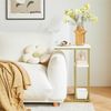 YMYNY Beistelltisch C-Form 2er-Set Industrie-Design 40x26x61.5cm Marmormuster Bild 5