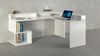 Dmora Schreibtisch Auletta, Eckschreibtisch mit Ablagefächern, Mehrzweck-Büroschreibtisch mit Platte, 180x92,5x160 cm, Weiß Bild 4