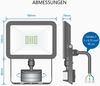 LED Flutlichtstrahler mit Bewegungsmelder Schwarz, 20 Watt, IP54 Bild 3