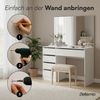 Bellamio 'Nore' Schminktisch mit Spiegel, mit 5 Schubladen, beidseitig montierbar, weiß, 77x53x110 cm, Wandspiegel aus HD-Glas (mit Wandbefestigung) Bild 5