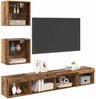 5-tlg. TV Wand Einheiten,Wohnwand Wohnzimmer mit LED Altholz Holzwerkstoff Bild 3