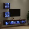 5-tlg. TV Wand Einheiten,Wohnwand Wohnzimmer mit LED Altholz Holzwerkstoff Bild 5