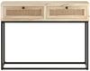 vidaXL Konsolentisch 100x35x76 cm Mango Massivholz und Rohrgeflecht 323512 Bild 2