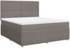 vidaXL Boxspringbett mit Matratze Taupe 180x200 cm Stoff 3294432 Bild 3