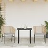 vidaXL 3-tlg. Garten-Essgruppe mit Kissen Braun Poly Rattan Glas 3334618 Bild 3