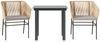 vidaXL 3-tlg. Garten-Essgruppe mit Kissen Braun Poly Rattan Glas 3334618 Bild 2
