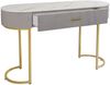 Menzzo Paloma Schminktisch, Taupe mit Samtbezug, 1 Schublade Bild 1