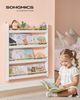 SONGMICS Bücherregal Kinder, Kinderregal mit 4 Ebenen, Spielzeugregal, Wandregal, für Kinderzimmer, Spielzimmer, weiß-naturfarben Bild 1