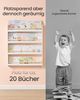SONGMICS Bücherregal Kinder, Kinderregal mit 4 Ebenen, Spielzeugregal, Wandregal, für Kinderzimmer, Spielzimmer, weiß-naturfarben Bild 3
