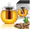 Creano Teekanne Creano Teekanne aus Glas 0,85l, 3-Teilige Glasteekanne mit Integrierte, (1er-Set, 2-St), tropffrei Bild 2