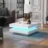 Merax Couchtisch mit LED-Beleuchtung inkl. Fernbedienung, Beistelltisch, Kaffetisch, weiß Bild 2