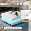 Merax Couchtisch mit LED-Beleuchtung inkl. Fernbedienung, Beistelltisch, Kaffetisch, weiß Bild 5