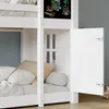 Etagenbett mit 2 Liegeflächen, Lattenrost, Leiter und Tafel, 90x200 cm, Kinderbett mit Rausfallschutz, Hausbett, Kiefer Bild 5
