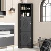 Flieks Dreieckiger Mehrzweck-Eckschrank 36.5 x 36.5 x 155 cm, verstellbarem Einlegeboden und Stauraum, für Bad, Küche und Wohnzimmer, Schwarz Bild 3