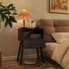 YMYNY Rattan Nachttisch 2er Set Beistelltisch Boho Massivholz 35x27x53 cm Bild 4