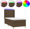 vidaXL Boxspringbett mit Matratze & LED Stoff Dunkelbraun 80x200 cm, Härtegrad: H2 [3138672] Bild 2