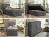 TILIO Jugendbett 90x200 mit Bettkasten - Boxspringbett mit 7-Zonen-Taschenfederkernmatratze, hohes Kopfteil, Einzelbett mit Stauraum - Grau Cordstoff - H3 - Links Bild 2