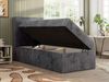 TILIO Jugendbett 90x200 mit Bettkasten - Boxspringbett mit 7-Zonen-Taschenfederkernmatratze, hohes Kopfteil, Einzelbett mit Stauraum - Grau Cordstoff - H3 - Links Bild 3