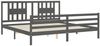 vidaXL Massivholzbett mit Kopfteil Grau 200x200 cm 3194593 Bild 5