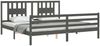 vidaXL Massivholzbett mit Kopfteil Grau 200x200 cm 3194593 Bild 4