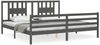 vidaXL Massivholzbett mit Kopfteil Grau 200x200 cm 3194593 Bild 2