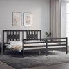 vidaXL Massivholzbett mit Kopfteil Grau 200x200 cm 3194593 Bild 3