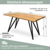 Massivholz Esstisch mit Baumkante KEANU - 140x80cm, Eichenholz, Dreieck Gestell | Wohnzimmertisch Küchentisch Esszimmertisch Bild 2