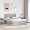 vidaXL Bettrahmen Graues Sonoma 150 x 200 cm Massives Kiefernholz 3411404 Bild 3
