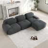 3-Sitzer Sofa 298×178×75 cm aus Cordstoff rahmenlos modular mit 1 Ottomane, grau Bild 2