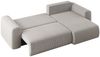 Ecksofa Schlafsofa FLORA Stoff Poso Hellgrau Ottomane Rechts Bild 3