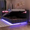 Schlafsofa Polsterbett, Samt mit Stauraum & LED, 90x200 cm, Grau, ohne Matratze Bild 4