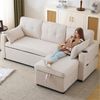 Schlafsofa mit Schlaffunktion, L-förmiges Sofa, modernes Design, Polstermöbel, Sofa, Loungesessel mit Stauraum, Wohnzimmer-Schlafsofa, links und rechts austauschbar, Beige Bild 2