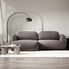 Selsey Tvoya Ecksofa mit Schlaffunktion, Ottomane links, Bouclé Graubraun Bild 2