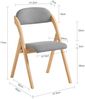 SoBuy FST92-NX2 2 Klappstühle, Massivholz, Lackiert, Hellgrau, 41,5 x 77 x 47,5 cm Bild 3