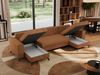 U-förmige Ecksofa, XXL Universalecke mit losen Kissen zum Wohnzimmer, Bettkästen und Schlaffunktion, schwarze Metallbeine - AXEL U - Orange Stoff Bild 5