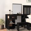 vidaXL Schminktisch Schwarz 95x50x134 cm Massivholz Kiefer 820091 Bild 3