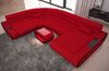 Big Couch Concept Stoff-Mix XXL - Mikrofaserstoff - Rot-Schwarz - Rechts Bild 3