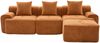 Ecksofa aus Kordstoff, modularer 3-Sitzer mit Memory-Schaum, 268 x 102 x 78 cm, Orange Bild 5