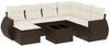 vidaXL 8-tlg. Garten-Sofagarnitur mit Kissen Braun Poly Rattan 3221712 Bild 2