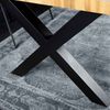 Wildeiche-Design Esstisch OAKLAND 160cm X-Metallgestell 5cm Baumkante Bild 5