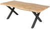Wildeiche-Design Esstisch OAKLAND 160cm X-Metallgestell 5cm Baumkante Bild 2